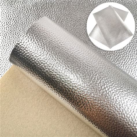 Metallic Silver Faux Leather Fabric 